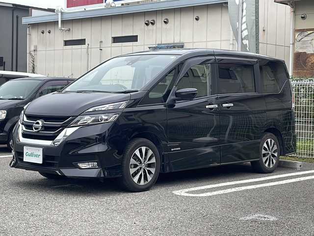 日産 セレナ ハイウェイスターVセレクションⅡ 兵庫県 2018(平30)年 5.5万km ダイヤモンドブラック ワンオーナー/セーフティパックB　1/純正9インチSDナビ/フルセグTV/Bluetooth/CD/DVD/BD/ETC/両側パワースライドドア/インテリジェントエマージェンシーブレーキ/LDW/ナビ連動ドライブレコーダー/ハンドルヒーター/防水シート/前席シートヒーター/リアオートエアコン/オートライト(LEDヘッドライト)/2列目超ロングスライド/横スライドシート/ステアリングスイッチ/純正セキュリティ/取扱説明書・保証書/-/-/1/プロパイロット/インテリジェントアラウンドビュー/インテリジェントルームミラー/電動パーキングブレーキ/オートブレーキホールド/フロント、バックソナー/車線逸脱防止支援/カーテン、サイドエアバック/踏み間違い衝突防止アシスト/インテリジェントパーキングアシスト/ふらつき警報/ヒーター付ドアミラー