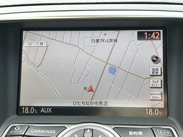 日産 スカイライン 250GT 茨城県 2012(平24)年 4.8万km クリスタルホワイトパール 社外ナビ/　　BT/CD/DVD/フルセグ/バックカメラ/ハーフレザーシート/パワーシート/純正17インチアルミホイール/HIDオートライト/純正フロアマット/スマートキー/ETC