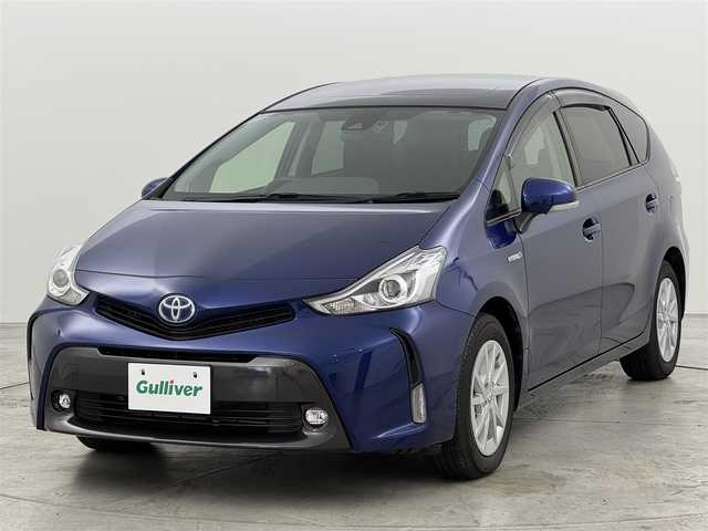 トヨタ プリウス α G 福岡県 2018(平30)年 3.9万km ダークブルーマイカ パノラマルーフ　/純正ナビ（フルセグＴＶ）　/バックカメラ　/ビルトインＥＴＣ２．０　/前方ドライブレコーダー　/レーダークルーズコントロール　/衝突軽減ブレーキ　/レーンキープ　/ハーフレザー　/パワーシート　/ステアリングリモコン