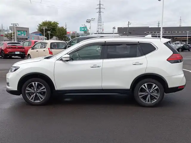 日産 エクストレイル 20Xi 福井県 2019(令1)年 3.8万km ブリリアントホワイトパール 衝突被害軽減システム/プロパイロット/純正9インチメーカーナビ（MM318D-L）/・（フルセグTV/CD/DVD/Bluetooth）/アラウンドビューモニター/デジタルインナーミラー/前後ドライブレコーダー/ETC/全席シートヒーター/オートブレーキホールド/パワーバックドア/純正フロアマット/スマートキー