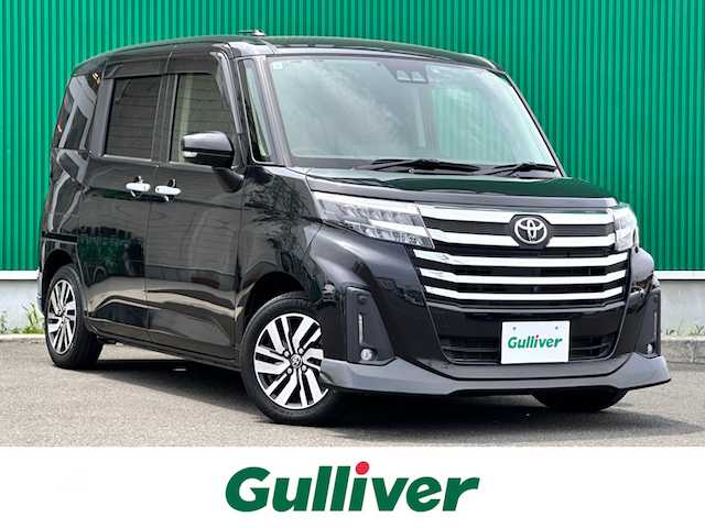 トヨタ ルーミー カスタムG 宮城県 2021(令3)年 4.9万km ブラックマイカメタリック パラノミックビュー対応ナビレディパッケージ/・パノラミックビューモニター/・ステアリングスイッチ/＝＝＝/スマートアシスト/・衝突回避支援ブレーキ機能/・車線逸脱警報機能/・ブレーキ制御付誤発進抑制機能/・アダプティブドライビングビーム/・アダプティブクルーズコントロール/・衝突警報機能/・ふらつき警報/・サイドビューランプ/・コーナーセンサー/・路側逸脱警報/・標識認識機能/コーナーセンサー/純正ナビ/・CD/DVD/・Bluetooth/・フルセグTV/ビルトインETC/ドライブレコーダー/ウェルカムパワースライドドア（運転席側/助手席側）/革巻きステアリング/LEDヘッドランプ/フォグランプ/オートライト/スマートキー＆プッシュスタート/電動格納ミラー/純正14インチAW/Wエアバッグ