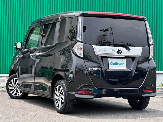 トヨタ ルーミー カスタムG 宮城県 2021(令3)年 4.9万km ブラックマイカメタリック パラノミックビュー対応ナビレディパッケージ/・パノラミックビューモニター/・ステアリングスイッチ/＝＝＝/スマートアシスト/・衝突回避支援ブレーキ機能/・車線逸脱警報機能/・ブレーキ制御付誤発進抑制機能/・アダプティブドライビングビーム/・アダプティブクルーズコントロール/・衝突警報機能/・ふらつき警報/・サイドビューランプ/・コーナーセンサー/・路側逸脱警報/・標識認識機能/コーナーセンサー/純正ナビ/・CD/DVD/・Bluetooth/・フルセグTV/ビルトインETC/ドライブレコーダー/ウェルカムパワースライドドア（運転席側/助手席側）/革巻きステアリング/LEDヘッドランプ/フォグランプ/オートライト/スマートキー＆プッシュスタート/電動格納ミラー/純正14インチAW/Wエアバッグ