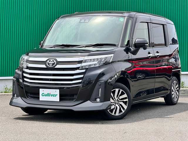 トヨタ ルーミー カスタムG 宮城県 2021(令3)年 4.9万km ブラックマイカメタリック パラノミックビュー対応ナビレディパッケージ/・パノラミックビューモニター/・ステアリングスイッチ/＝＝＝/スマートアシスト/・衝突回避支援ブレーキ機能/・車線逸脱警報機能/・ブレーキ制御付誤発進抑制機能/・アダプティブドライビングビーム/・アダプティブクルーズコントロール/・衝突警報機能/・ふらつき警報/・サイドビューランプ/・コーナーセンサー/・路側逸脱警報/・標識認識機能/コーナーセンサー/純正ナビ/・CD/DVD/・Bluetooth/・フルセグTV/ビルトインETC/ドライブレコーダー/ウェルカムパワースライドドア（運転席側/助手席側）/革巻きステアリング/LEDヘッドランプ/フォグランプ/オートライト/スマートキー＆プッシュスタート/電動格納ミラー/純正14インチAW/Wエアバッグ