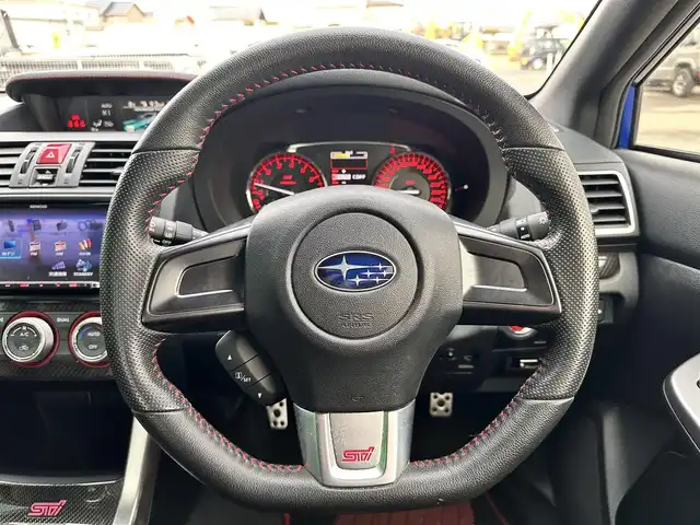 スバル ＷＲＸ ＳＴＩ STI 宮城県 2017(平29)年 4.9万km WRブルーパール アドバンスドセイフティパッケージ/・リヤビークルディテクション/・サイドビューモニター/・ハイビームアシスト/・フロントワイパーデアイサー/・撥水加工フロンドアガラス/・パワーシート（運転席）/・フットランプ付サテンメッキドアミラー/・ウェルカムライティング/＝＝＝/フロントスポイラー/リアスポイラー/車高調/社外ナビ（KXM-H701）/・CD/DVD/・Bluetooth/・フルセグTV/ビルトインETC/ハーフレザーシート/LEDヘッドランプ/フォグランプ/オートライト/スマートキー＆プッシュスタート/電動格納ミラー/純正18インチAW/W/サイド/カーテン/ニーエアバッグ