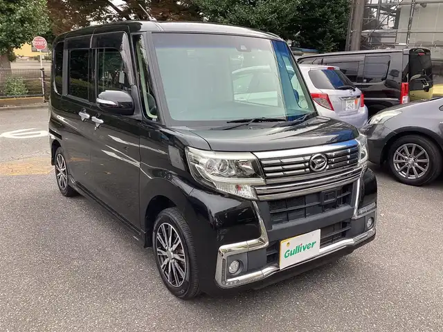 ダイハツ タント カスタム X トップED SAⅡ 神奈川県 2016(平28)年 7.3万km ブラックマイカメタリック ワンオーナー/社外ナビ、TV/ドライブレコーダー/ETC/スマートアシスト2/LEDヘッドランプ/パワースライドドア