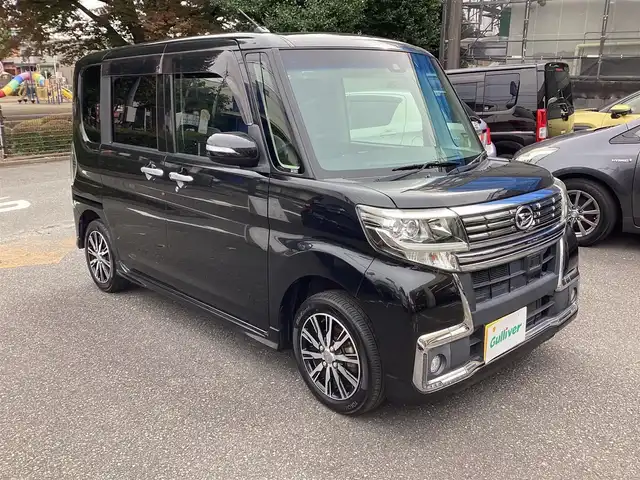 ダイハツ タント カスタム X トップED SAⅡ 神奈川県 2016(平28)年 7.3万km ブラックマイカメタリック ワンオーナー/社外ナビ、TV/ドライブレコーダー/ETC/スマートアシスト2/LEDヘッドランプ/パワースライドドア