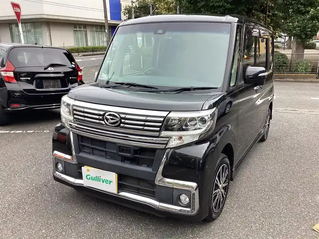 ダイハツ タント カスタム X トップED SAⅡ 神奈川県 2016(平28)年 7.3万km ブラックマイカメタリック ワンオーナー/社外ナビ、TV/ドライブレコーダー/ETC/スマートアシスト2/LEDヘッドランプ/パワースライドドア