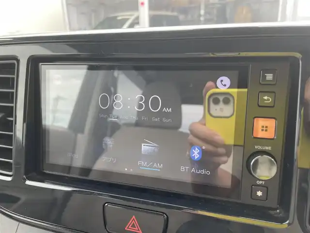 三菱 ｅＫスペース M e－アシスト 石川県 2018(平30)年 3.6万km アメジストブラック レーダーブレーキ/社外ディスプレイオーディオ/キーレスキー/シートヒーター/ベンチシート/両側スライドドア/アイドリングストップ