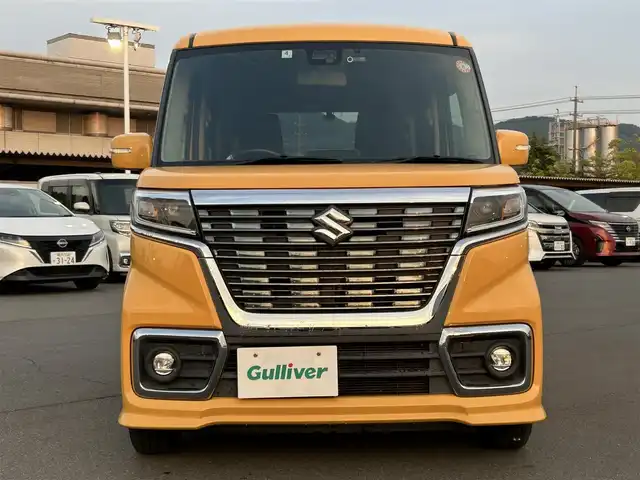 スズキ スペーシア カスタム HYBRID GS 岡山県 2018(平30)年 5.6万km アクティブイエロー ドライブレコーダー /社外ナビ　/片側パワースライドドア　/衝突軽減システム　/横滑り防止装置　/レーンキープアシスト　/チップアップシート　/純正アルミホイール　/ＵＳＢ　/Bluetooth　/LED　/オートライト　