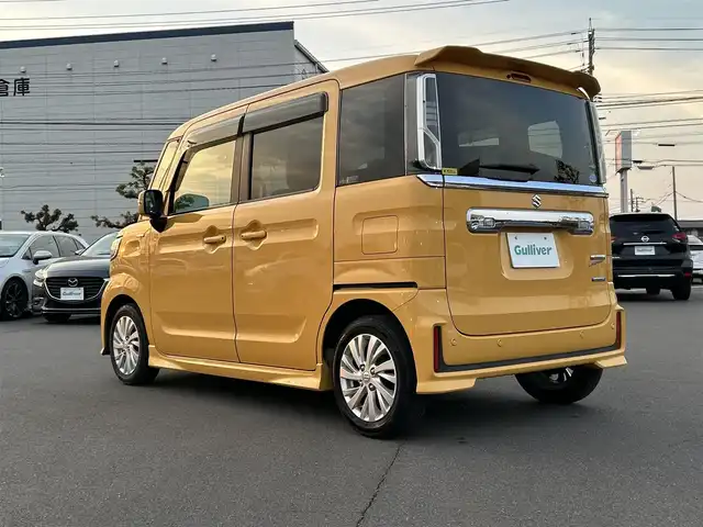 スズキ スペーシア カスタム HYBRID GS 岡山県 2018(平30)年 5.6万km アクティブイエロー ドライブレコーダー /社外ナビ　/片側パワースライドドア　/衝突軽減システム　/横滑り防止装置　/レーンキープアシスト　/チップアップシート　/純正アルミホイール　/ＵＳＢ　/Bluetooth　/LED　/オートライト　