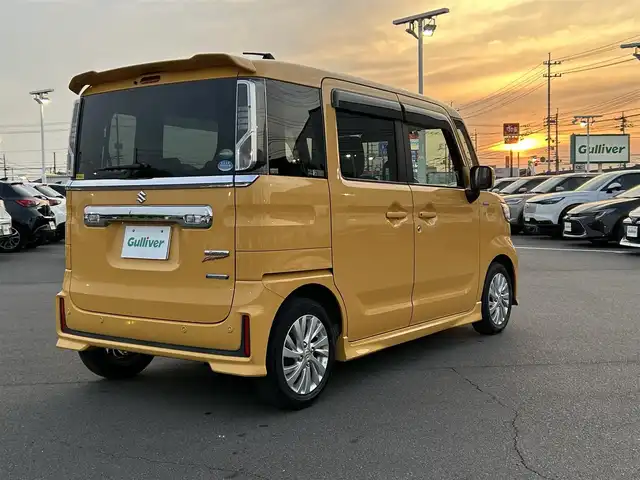 スズキ スペーシア カスタム HYBRID GS 岡山県 2018(平30)年 5.6万km アクティブイエロー ドライブレコーダー /社外ナビ　/片側パワースライドドア　/衝突軽減システム　/横滑り防止装置　/レーンキープアシスト　/チップアップシート　/純正アルミホイール　/ＵＳＢ　/Bluetooth　/LED　/オートライト　