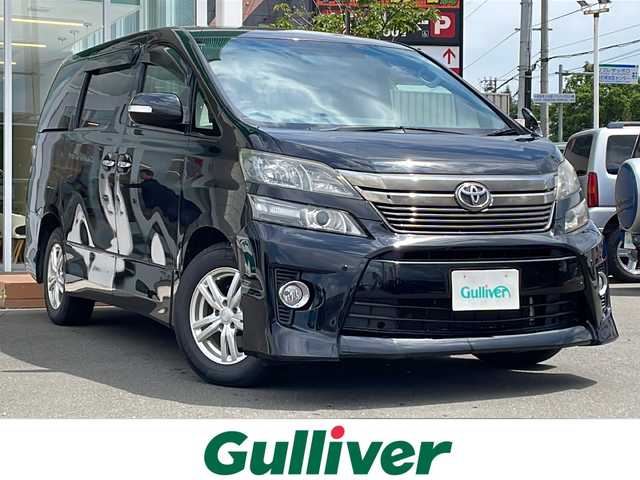 トヨタ ヴェルファイア 2．4Z 道央・札幌 2011(平23)年 7.4万km ブラック ・４WD/・ワンオーナー/・寒冷地仕様/・純正ナビ/　CD＆DVD＆BT＆TV/・バックカメラ/・コーナーセンサー/・両側パワースライドドア/・プッシュスタート/・スマートキー/・オートエアコン/・オートライト/・電動格納ミラー/・ワイパー熱線/・ビルトインETC/・MT付きAT/・ステアリングスイッチ/・純正フロアマット/・ドアバイザー/・ウィンカーミラー/・フォグライト/・HIDヘッドライト/・スペアキー
