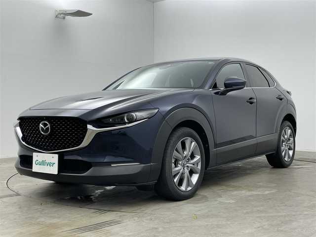 マツダ ＣＸ－３０ 20S Lパッケージ 岡山県 2021(令3)年 3.5万km ディープクリスタルブルーマイカ 純正10.25型SDナビゲーション/(CD/DVD/SD/BT/HDMI/USB/スマホ連携)/フルセグTV/全周囲モニター/衝突軽減ブレーキ/レーダークルーズコントロール/レーンキープアシスト/黒レザーシート/運転席パワーシート/前席シートヒーター/パワーバックドア/LEDオートヘッドライト/純正18インチAW
