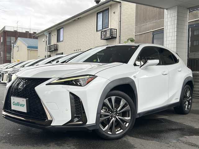 レクサス ＵＸ 250h Fスポーツ 京都府 2019(平31)年 9.4万km ホワイトノーヴァガラスフレーク １２．３インチ純正メモリーナビ　/フルセグTV/CD再生機能/Bluetooth/サンルーフ　/3眼LEDヘッドライト /オートライト/オートマチックハイビーム/電動格納ウィンカーミラー/バックカメラ　/電動パーキングブレーキ/ステアリングスイッチ/ステアリングヒーター　/禁煙　/クリアランスソナー /メモリーパワーシート /パドルシフト /シートヒーター /前方純正ドライブレコーダー(DRT-H68A)/電動リアゲート/レーダークルーズコントロール/レーンキープアシスト/盗難防止装置/Wサイドエアバッグ