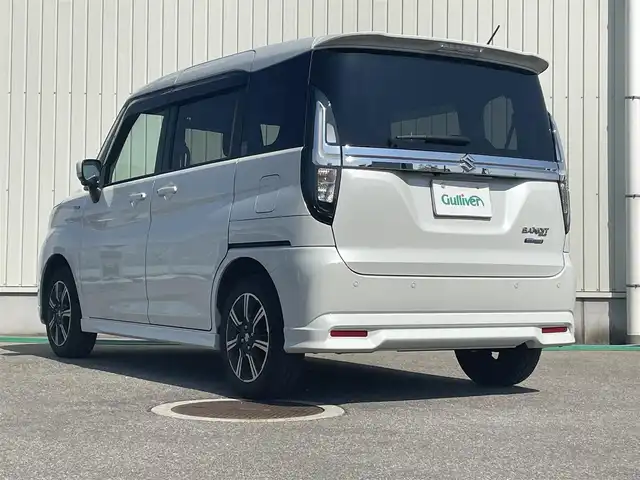 スズキ ソリオ バンディット HV MV 富山県 2022(令4)年 4.8万km ピュアホワイトP ワンオーナー/ブレーキサポート/レーダークルーズコントロール/ヘッドアップディスプレイ/アラウンドビューモニター/純正9インチナビ/フルセグTV/ＤＶＤ再生/Bluetooth/両側自動ドア/前席シートヒーター/スマートキー/コーナーセンサー/アイドリングストップ/ビルトインETC/LEDオートライト/LEDフォグライト