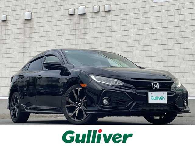 ホンダ シビック ハッチバック ホンダセンシング 山形県 2019(平31)年 9.5万km クリスタルブラックパール 禁煙車/ターボ/純正SDナビ/・TV/AM/FM/CD/DVD/Bluetooth/アペックスマフラー/アダプティブクルーズコントロール/アイドリングストップ/レーンキープアシスト/標識認識機能/衝突被害軽減ブレーキ/横滑り防止装置/盗難防止装置/LEDヘッドライト/オートライト/フロントフォグランプ/電動パーキングブレーキ/バックカメラ/前後ドライブレコーダー/シートヒーター（D/N席）/純正フロアマット/純正ドアバイザー/ETC