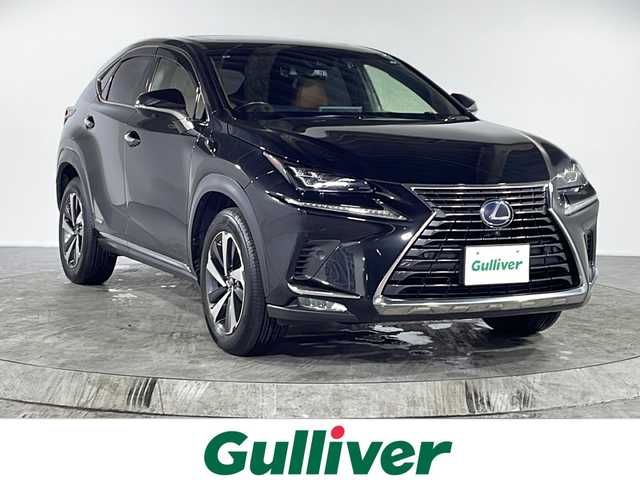 レクサス ＮＸ 300h バージョンL 福岡県 2019(平31)年 4.4万km グラファイトブラックガラスフレーク 純正ナビ/（フルセグ/BT/CD）/全方位カメラ/電動リアゲート/前後ドラレコ/サンルーフ/三眼LEDライト/シーケンシャルウィンカー/ナビ連動ビルトインETC2.0/メモリー付きパワーシート/後部座席背もたれパワーシート/シートヒーター全席/エアシートD/N/ステアリングヒーター/プッシュスタート/スマートキー/ドアバイザー/純正フロアマット