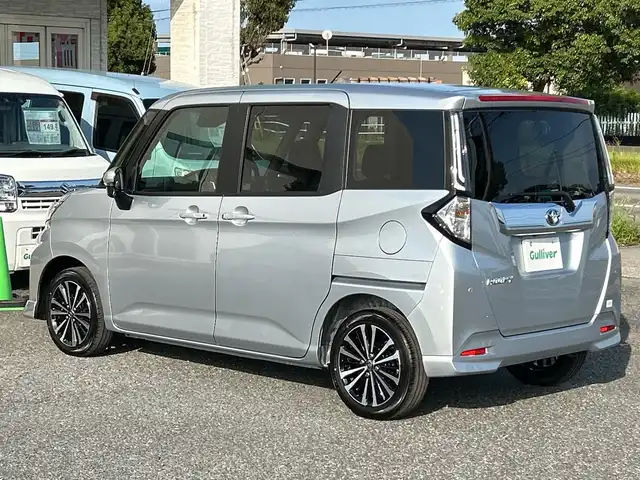 トヨタ ルーミー カスタムG－T 千葉県 2025(令7)年 0.1千km ブライトシルバーM ワンオーナー　９型ディスプレイオーディオ　バックカメラ　ＴＶ　ＥＴＣ　アップルカープレイ　追従クルコン　衝突軽減　両側電動スライドドア　HDMI アイドリングストップ　純正１５インチＡＷ　保証書　取説