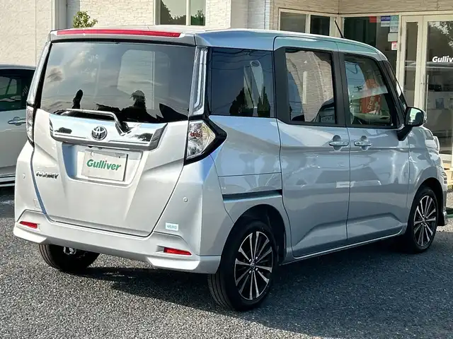 トヨタ ルーミー カスタムG－T 千葉県 2025(令7)年 0.1千km ブライトシルバーM ワンオーナー　９型ディスプレイオーディオ　バックカメラ　ＴＶ　ＥＴＣ　アップルカープレイ　追従クルコン　衝突軽減　両側電動スライドドア　HDMI アイドリングストップ　純正１５インチＡＷ　保証書　取説