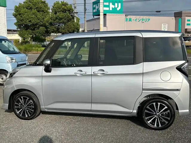 トヨタ ルーミー カスタムG－T 千葉県 2025(令7)年 0.1千km ブライトシルバーM ワンオーナー　９型ディスプレイオーディオ　バックカメラ　ＴＶ　ＥＴＣ　アップルカープレイ　追従クルコン　衝突軽減　両側電動スライドドア　HDMI アイドリングストップ　純正１５インチＡＷ　保証書　取説