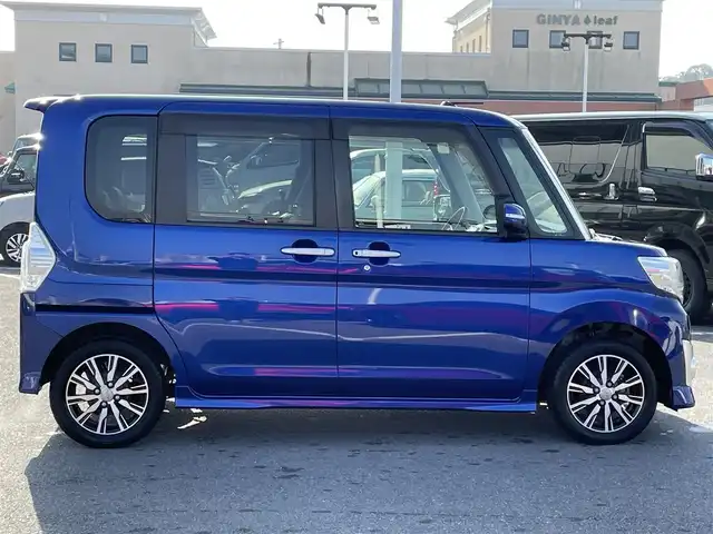 ダイハツ タント カスタム X トップED SAⅡ 長崎県 2015(平27)年 8万km ディープブルークリスタルマイカ 社外SDナビ/CD/DVD/BT/フルセグTV/バックカメラ/左側パワースライドドア/合皮ハーフレザーシート/スマートアシスト2/LEDヘッドライト/オートライト/純正14インチAW/ETC