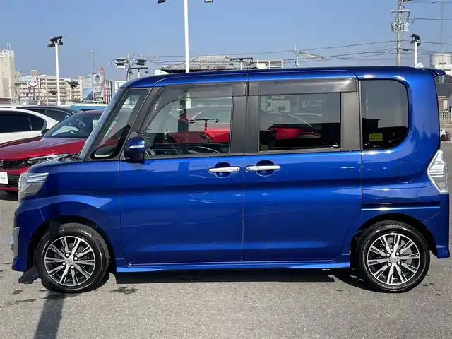 ダイハツ タント カスタム X トップED SAⅡ 長崎県 2015(平27)年 8万km ディープブルークリスタルマイカ 社外SDナビ/CD/DVD/BT/フルセグTV/バックカメラ/左側パワースライドドア/合皮ハーフレザーシート/スマートアシスト2/LEDヘッドライト/オートライト/純正14インチAW/ETC