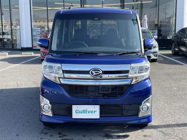 ダイハツ タント カスタム X トップED SAⅡ 長崎県 2015(平27)年 8万km ディープブルークリスタルマイカ 社外SDナビ/CD/DVD/BT/フルセグTV/バックカメラ/左側パワースライドドア/合皮ハーフレザーシート/スマートアシスト2/LEDヘッドライト/オートライト/純正14インチAW/ETC