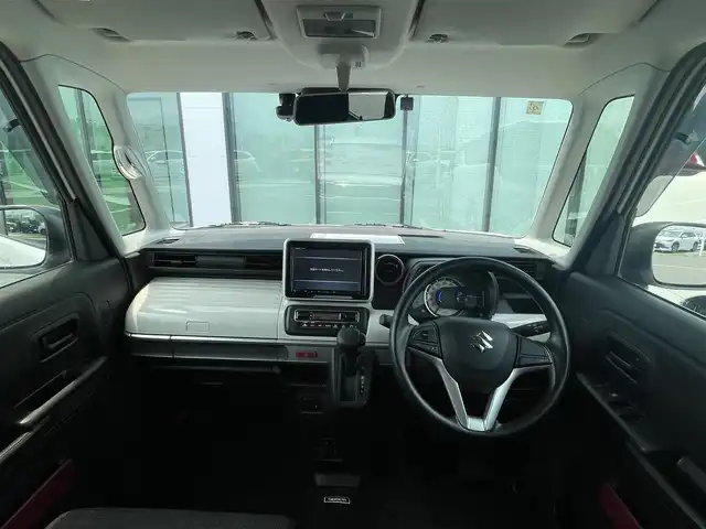 スズキ スペーシア HYBRID X 香川県 2021(令3)年 3.1万km ピュアホワイトP 登録時走行距離：30573km/ディーラー純正パナソニックSDナビ/　CD DVD BT フルセグTV/全方位カメラ/両側パワースライドドア/衝突被害軽減装置/レーンキープアシスト/クリアランスソナー/ヘッドアップディスプレイ/アイドリングストップ/横滑り防止装置/ロールサンシェード/サーキュレーター/シートヒーター/ハロゲンヘッドライト/オートライト/レベライザヘッドライト/ETC2.0/ドライブレコーダー/電動格納ミラー/ドアバイザー/純正フロアマット/プッシュスタート/スマートキー