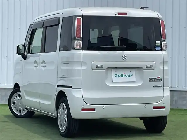 スズキ スペーシア HYBRID X 香川県 2021(令3)年 3.1万km ピュアホワイトP 登録時走行距離：30573km/ディーラー純正パナソニックSDナビ/　CD DVD BT フルセグTV/全方位カメラ/両側パワースライドドア/衝突被害軽減装置/レーンキープアシスト/クリアランスソナー/ヘッドアップディスプレイ/アイドリングストップ/横滑り防止装置/ロールサンシェード/サーキュレーター/シートヒーター/ハロゲンヘッドライト/オートライト/レベライザヘッドライト/ETC2.0/ドライブレコーダー/電動格納ミラー/ドアバイザー/純正フロアマット/プッシュスタート/スマートキー