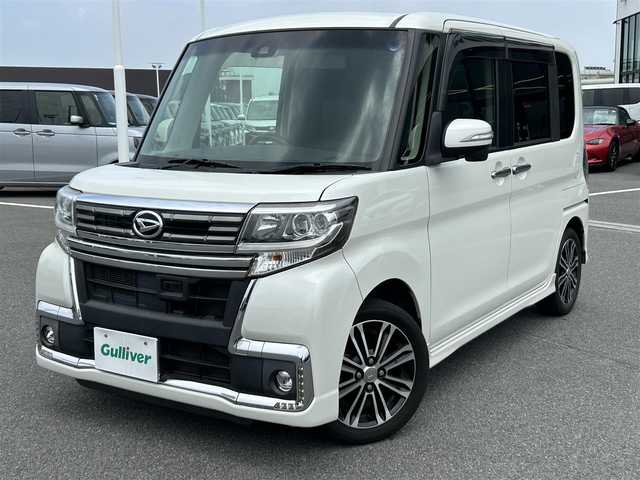 ダイハツ タント カスタム RS トップED SAⅡ 奈良県 2016(平28)年 6.1万km パールホワイトⅢ 8インチ純正ナビ　/フルセグ　/ＤＶＤ　/Ｂｌｕｅｔｏｏｔｈ　/バックカメラ　/ＥＴＣ　/両側パワースライドドア　/ハーフレザーシート　/ベンチシート　/純正フロアマット/純正アルミホイール　/衝突被害軽減ブレーキ　/Ｗ＋サイドエアバッグ/スペアキー1本/保証書/取扱説明書