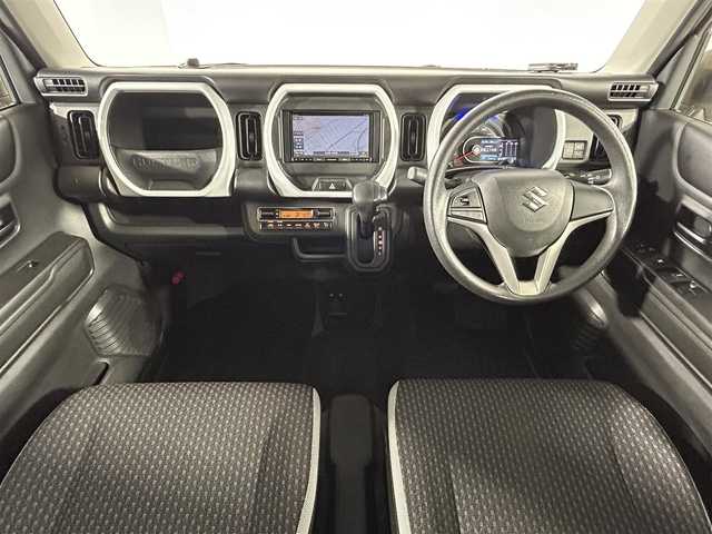 スズキ ハスラー HYBRID G 佐賀県 2022(令4)年 4.7万km シフォンアイボリーM 社外7インチナビ/CD/DVD/Bluetooth/スズキセーフティサポート/デュアルカメラブレーキ/車線逸脱防止/横滑り防止/クリアランスソナー/前席シートヒーター/前方ドライブレコーダー/ETC/フロアマット/電動格納ミラー/スマートキー/バックカメラ