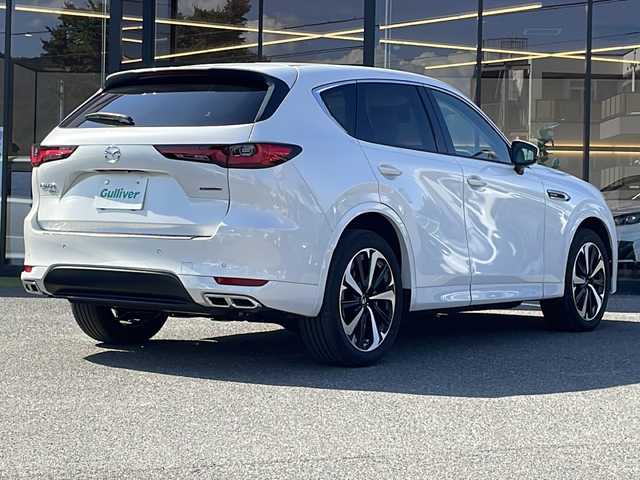 マツダ ＣＸ－６０ XD HV エクスクルーシブスポーツ 大阪府 2023(令5)年 1.6万km ロジウムホワイトプレミアムメタリック BOSEサウンドシステム/スマートブレーキサポート/誤発進抑制制御（前後）/車線逸脱警報システム/降車支援機能付ブラインドスポットモニタリング/レーンキープアシストシステム/緊急時車線維持支援システム/接近車両検知（前側方/後側方）/レーダークルーズコントロール/パーキングセンサー/ドライバー異常時対応システム/ヘッドアップディスプレイ/360度ビューモニター/12.3インチナビ/・Bluetooth/・AppleCarPlay/AndroidAuto/・フルセグTV/・タイプCｘ２/HDMI/ワイヤレス充電/パワーバックドア/白革シート/シートヒーター／ベンチレーション/パワーシート（運転席メモリー機能付）/ステアリングヒーター/電動パーキングブレーキ/ブレーキホールド/LEDヘッドランプ/純正20インチAW/オートワイパー/スペアキーｘ１/取説/保証書
