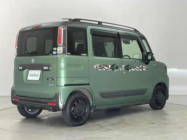 スズキ スペーシア ギア HYBRID XZターボ 埼玉県 2020(令2)年 4万km ツールグリーンパールメタリック/ガンメタリック2トーンルーフ 純正８インチナビ　全周囲カメラ　両側パワースライドドア　ＨＵＤ　ＥＴＣ　クルーズコントロール　スズキセーフティサポート　４ＷＤ　ＬＥＤヘッドライト　リアサーキュレーター　地デジＴＶ　Ｂｌｕｅｔｏｏｔｈ