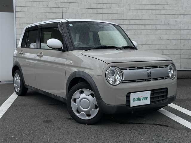 スズキ ラパン X 福岡県 2019(平31)年 4.3万km フォーンベージュメタリック/ホワイト2トーンルーフ 純正7型SDナビ/（フルセグTV/BT/CD/DVD）/全方位モニター/衝突軽減ブレーキ/ETC/シートヒーター/ステアリングリモコン/Pスタート/スマートキー/スペアキー1本/ISOFIX/S-エネチャージ搭載車
