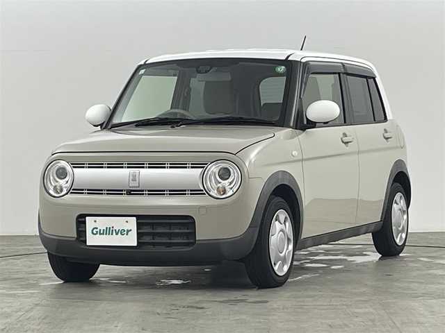 スズキ ラパン X 福島県 2019(平31)年 4.3万km フォーンベージュメタリック/ホワイト2トーンルーフ スズキセーフティサポート/・衝突軽減ブレーキ/・車線逸脱警報装置/純正ナビ/・型番：CN-RZ743W/・フルセグTV/BT/CD/DVD/・全方位カメラ/・ETC/アイドリングストップ/革巻きステアリング/・ステアリングリモコン/運転席シートヒーター/・ベンチシート/プッシュスタート/・スマートキー/・スペアキー/LEDヘッドライト/・オートライト/電動格納ミラー/純正フロアマット