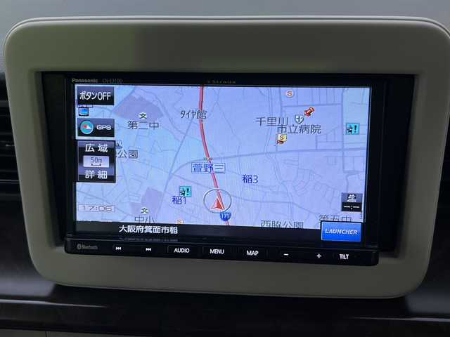 スズキ ラパン モード 大阪府 2019(令1)年 1.6万km ノクターンブルーパール/ホワイト 2トーンルーフ 社外ナビ（Ｐａｎａｓｏｎｉｃ　ＣＮ－Ｅ３１０Ｄ）/　（TV/CD/Bluetooth）/衝突軽減ブレーキ/バックカメラ/ETC/スマートキー×２/革巻きステアリング/ステアリングリモコン/シートヒーター/オートエアコン/オートミラー/オートライト/HIDヘッドライト/コーナーセンサー/保証書/取扱説明書