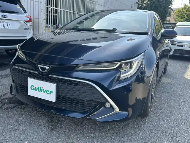 トヨタ カローラ スポーツ G Z 神奈川県 2019(令1)年 3.2万km ブラッキッシュアゲハガラスフレーク ワンオーナー/純正メモリーナビ/　○フルセグTV/　○DVD/CD/AM/FM/BT/USB/HDMI/バックカメラ/プリクラセーフティシステム/レーンキープアシスト/レーダークルーズコントロール/横滑り防止装置/クリアランスソナー/ブランドスポットミラー/オートハイビーム/オートライト/アイドリングストップ/LEDヘッドライト/ヘッドライトレベライザー/フォグランプ/革巻きステアリング/ステアリングスイッチ/パドルシフト/ビルトインETC/電動格納ミラー/純正フロアマット/スマートキー　2本/プッシュスタート/保証書/取扱説明書