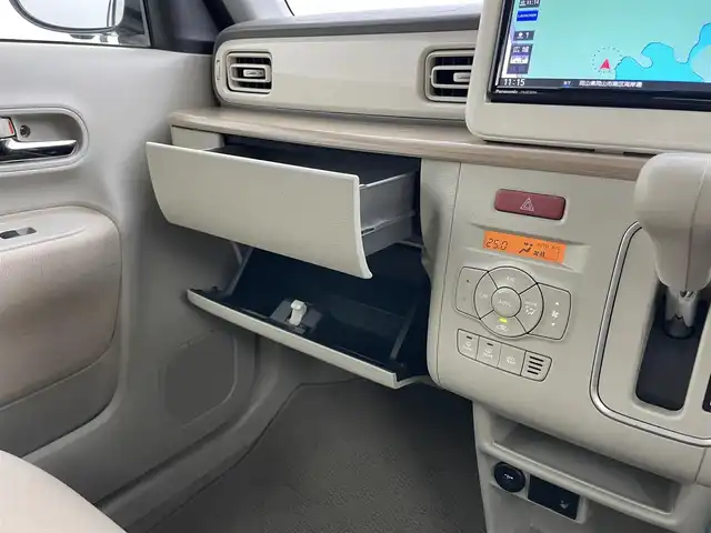 スズキ ラパン X 岡山県 2019(平31)年 5.1万km フレンチミントパールメタリック 全方位カメラ/白色ルーフ/ミラー/純正SDナビ(CN-RZ743W)/（CD/DVD/BT/フルセグTV/USB）/ビルトインETC/スマートキー/衝突軽減ブレーキ/アイドリングストップ/踏み間違い防止/D席シートヒーター/ステアリングスイッチ/純正14インチアルミホイール/純正フロアマット/ドアバイザー