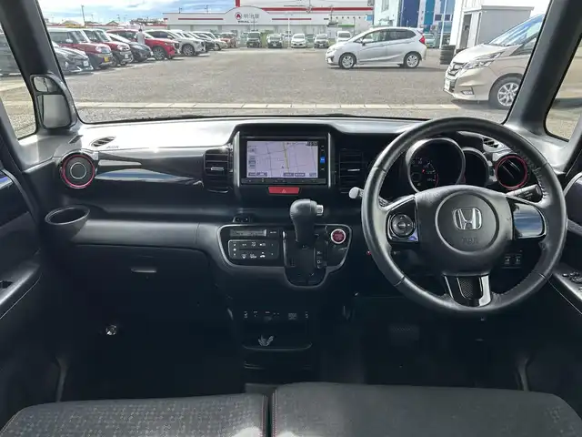 ホンダ Ｎ ＢＯＸ カスタム G SSパッケージ 熊本県 2016(平28)年 5万km ブリリアントスポーティブルーメタリック2トーン 純正SDナビＤＴＶ（VXM-174VFi）/・CD/DVD/BT/SD/AUX/バックカメラ/ドラレコ/ビルトインETC/両側パワースライド/あんしんpkg/後部席サンシェード/HIDライト/フォグ/マット/バイザー/スマートキー