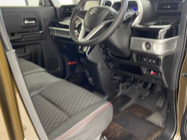 スズキ スペーシア カスタム HYBRID XS ターボ 沖縄県 2018(平30)年 7.7万km ブレイブカーキパール/ブラック2トーン 社外ディスプレイオーディオ（カロッツェリアFH-8500DVS）　/Ｂｌｕｅｔｏｏｔｈ/ＤＶＤ/ＣＤ/ＵＳＢ/ETC/バックカメラ/両側パワースライドドア/ドライブレコーダー（ケンウッドDRV-320）/ＬＥＤヘッドライト/リアコーナーセンサー/シートヒーター/ハーフレザーシート/パドルシフト/クルーズコントロール/純正アルミホイール