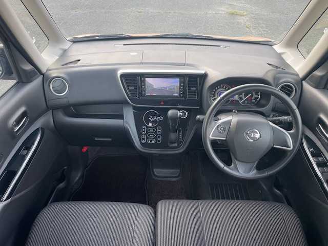 日産 デイズ ルークス ハイウェイスターX 福岡県 2018(平30)年 2.5万km ピンクゴールドM ワンオーナー/衝突軽減ブレーキ/純正メモリーナビ(MJ118D-W)/フルセグTV/CD、BT/アラウンドビューモニター/バックカメラ/左側パワースライドドア/スマートキー×２/ドラレコ/ETC/LEDヘッドライト/フォグランプ/ウインカードアミラー/電格ミラー/純正14インチアルミ/ドアバイザー/フロアマット/取扱説明書/新車保証書