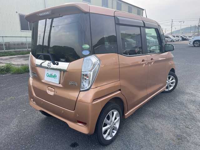 日産 デイズ ルークス ハイウェイスターX 福岡県 2018(平30)年 2.5万km ピンクゴールドM ワンオーナー/衝突軽減ブレーキ/純正メモリーナビ(MJ118D-W)/フルセグTV/CD、BT/アラウンドビューモニター/バックカメラ/左側パワースライドドア/スマートキー×２/ドラレコ/ETC/LEDヘッドライト/フォグランプ/ウインカードアミラー/電格ミラー/純正14インチアルミ/ドアバイザー/フロアマット/取扱説明書/新車保証書