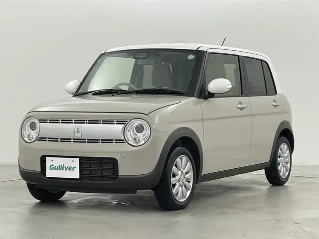 スズキ ラパン X 群馬県 2021(令3)年 3.5万km フォーンベージュメタリック/ホワイト2トーンルーフ Strada7インチナビ　/・AM/FM/Bluetooth/CD/DVD/SD/フルセグTV/バックカメラ/ドライブレコーダー/シートヒーター　/デュアルセンサーブレーキサポート/・衝突被害軽減装置/・誤発進抑制/・車線逸脱警報/ＬＥＤオートライト　/ステアリングスイッチ/プッシュスタート/スマートキー/取扱説明書/保証書