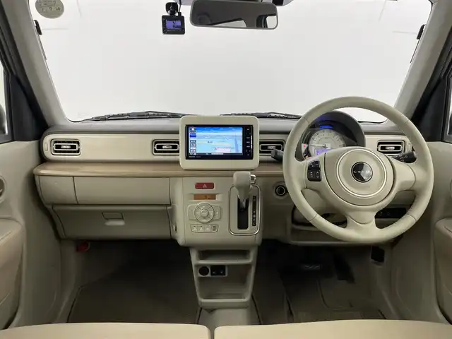 スズキ ラパン X 群馬県 2021(令3)年 3.5万km フォーンベージュメタリック/ホワイト2トーンルーフ Strada7インチナビ　/・AM/FM/Bluetooth/CD/DVD/SD/フルセグTV/バックカメラ/ドライブレコーダー/シートヒーター　/デュアルセンサーブレーキサポート/・衝突被害軽減装置/・誤発進抑制/・車線逸脱警報/ＬＥＤオートライト　/ステアリングスイッチ/プッシュスタート/スマートキー/取扱説明書/保証書