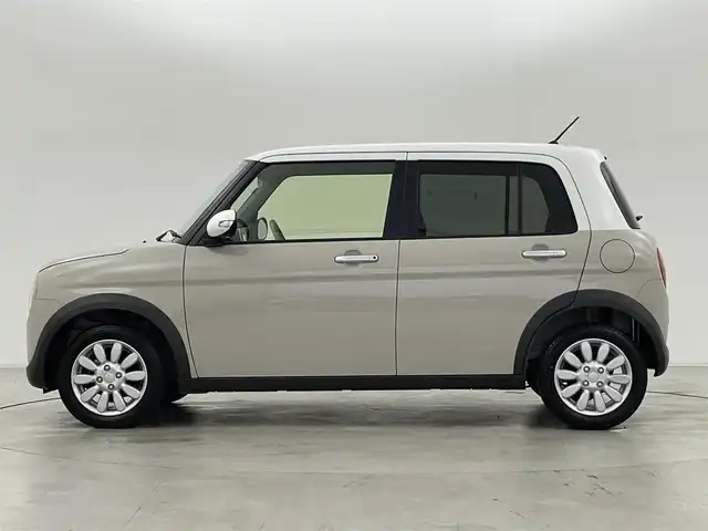 スズキ ラパン X 群馬県 2021(令3)年 3.5万km フォーンベージュメタリック/ホワイト2トーンルーフ Strada7インチナビ　/・AM/FM/Bluetooth/CD/DVD/SD/フルセグTV/バックカメラ/ドライブレコーダー/シートヒーター　/デュアルセンサーブレーキサポート/・衝突被害軽減装置/・誤発進抑制/・車線逸脱警報/ＬＥＤオートライト　/ステアリングスイッチ/プッシュスタート/スマートキー/取扱説明書/保証書