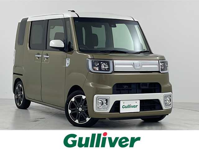 ダイハツ ウェイク G ターボ　レジャーエディション SA Ⅱ 大阪府 2017(平29)年 7.4万km パールホワイトⅢ /オフビートカーキM スマートアシストII/・衝突回避支援ブレーキ機能/・衝突警報機能（対車両・対歩行者）/・誤発進抑制制御機能/・車線逸脱警報機能/・先行車発進お知らせ機能/純正ナビ/バックカメラ/両側パワースライドドア/横滑り防止装置/アイドリングストップ/純正15インチアルミホイール/スマートキー/プッシュスタート/ETC