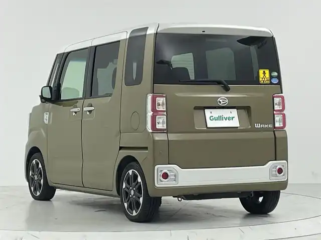 ダイハツ ウェイク G ターボ　レジャーエディション SA Ⅱ 大阪府 2017(平29)年 7.4万km パールホワイトⅢ /オフビートカーキM スマートアシストII/・衝突回避支援ブレーキ機能/・衝突警報機能（対車両・対歩行者）/・誤発進抑制制御機能/・車線逸脱警報機能/・先行車発進お知らせ機能/純正ナビ/バックカメラ/両側パワースライドドア/横滑り防止装置/アイドリングストップ/純正15インチアルミホイール/スマートキー/プッシュスタート/ETC