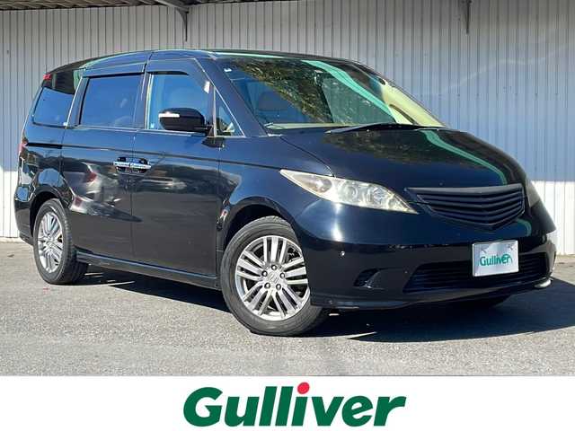 ホンダ エリシオン X 長野県 2006(平18)年 13.2万km ナイトホークブラックパール 純正インターナビ/バックカメラ/両側パワースライドドア/純正16インチアルミ/社外DVD/後席モニター/保証書・取説/スペアキー