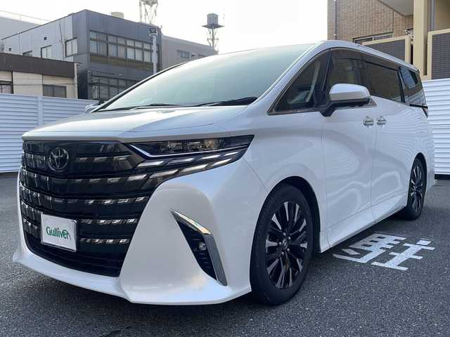 トヨタ アルファードハイブリット エグゼクティブ ラウンジ 広島県 2023(令5)年 0.9万km プラチナホワイトパールマイカ /登録時走行距離/　　　　　　　8443キロ/サンルーフ/純正ナビ/全方位モニター/地デジ/両側パワースライドドア/純正フリップダウンモニター/ベージュ革シート/エアシート/PCS/HUD/nanoe/おくだけ充電/デジタルインナーミラー/スペアキー×１/ビルトインETC/新車時整備手帳/　　【保証書】/取扱説明書/