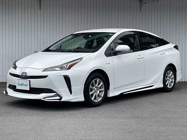 トヨタ プリウス S 長野県 2020(令2)年 7.9万km スーパーホワイトⅡ ４WD/エアロパーツ/純正メモリナビフルセグTV/バックカメラ/ETC/社外１５インチアルミ/Toyota Safety Sense /純正LEDヘッドライト